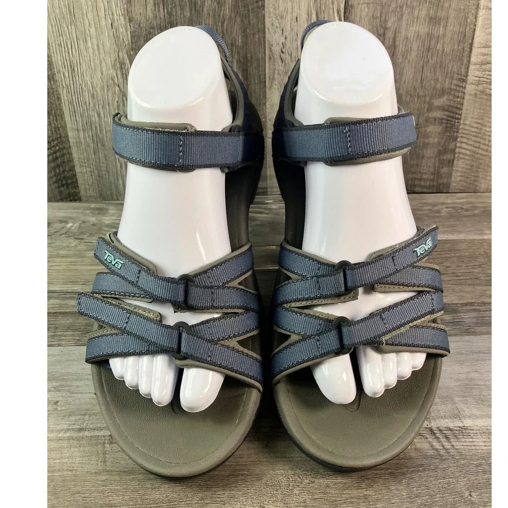 Teva Tirra Blue Grey Athletic Sandals Womens 8 Hiking Water Shoes 4266
